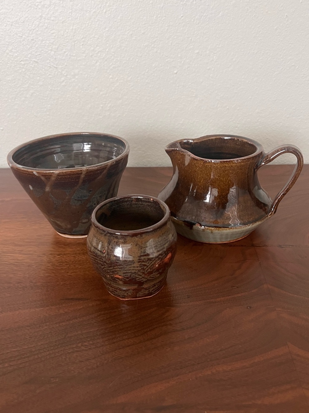 Handmade Brown Glazed Pottery Set